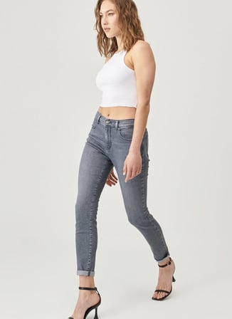 Wrangler Yüksek Bel Skinny Fit Gri Kadın Denim Pantolon W27HDH41N