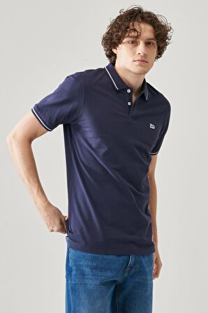 Slim Fit Dar Kesim Polo Yaka %100 Pamuk Tişört