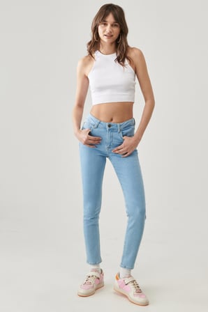 Skinny Fit Dar Kesim Yüksek Bel Esnek Jean Pantolon