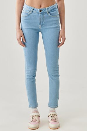 Skinny Fit Dar Kesim Yüksek Bel Esnek Jean Pantolon