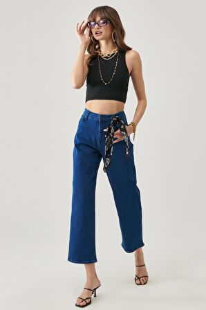Wide Leg Fit Yüksek Bel Geniş Paça Esnek Jean Kot Pantolon
