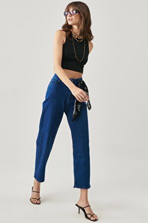 Wide Leg Fit Yüksek Bel Geniş Paça Esnek Jean Kot Pantolon
