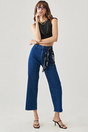 Wide Leg Fit Yüksek Bel Geniş Paça Esnek Jean Kot Pantolon