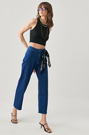 Wide Leg Fit Yüksek Bel Geniş Paça Esnek Jean Kot Pantolon
