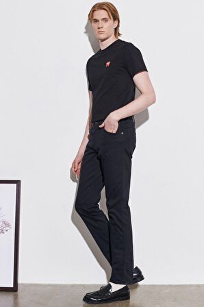 Texas Slim Fit Dar Kesim Normal Bel Siyah Esnek Pantolon