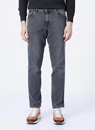 Texas Slim Fit Dar Kesim Normal Bel Gri Esnek Jean Kot Pantolon