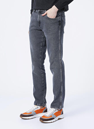 Texas Slim Fit Dar Kesim Normal Bel Gri Esnek Jean Kot Pantolon