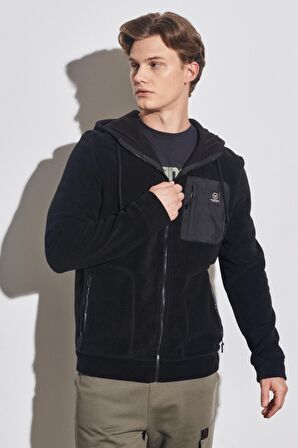 Regular Fit Normal Kesim Siyah Sherpa Ceket