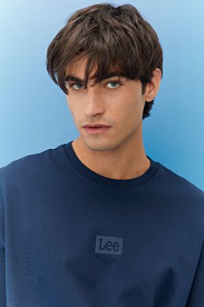 Loose Fit Rahat Kesim %100 Pamuk Bisiklet Yaka Lacivert Tişört