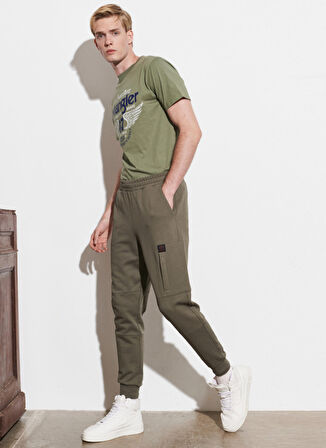 Regular Fit Normal Kesim %100 Pamuk Haki Jogger Eşofman Altı