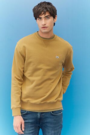 Regular Fit Normal Kesim %100 Pamuk Bisiklet Yaka Şardonlu Sweatshirt