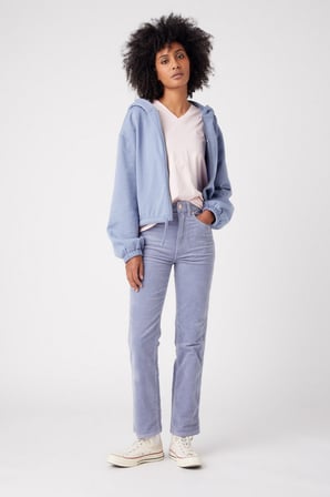 Wild West Fit Yüksek Bel Kadife Lila Esnek Pantolon