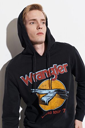 Regular Fit Normal Kesim %100 Pamuk Kapüşonlu Sweatshirt