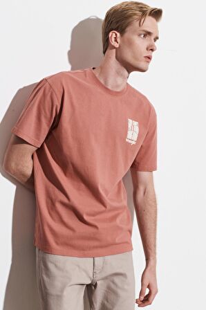 Loose Fit Rahat Kesim %100 Pamuk Bisiklet Yaka Tişört