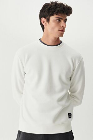 Riders By Lee Regular Fit Bisiklet Yaka Şardonlu Ekru Sweatshirt