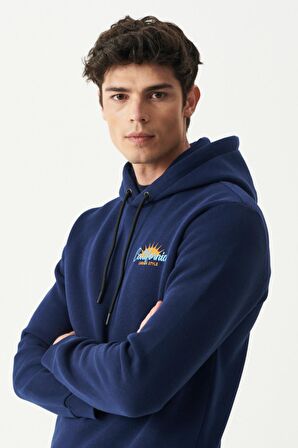 Riders By Lee Regular Fit Kapüşonlu Şardonlu Lacivert Sweatshirt