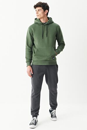 Riders By Lee Regular Fit Kapüşonlu Şardonlu Haki Sweatshirt