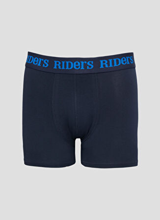 Riders By Lee Pamuklu Esnek Regular Fit Lacivert Siyah Desenli Logolu 3'lü Boxer Paketi