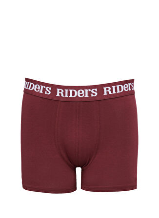 Riders By Lee Pamuklu Esnek Regular Fit Siyah Lacivert Bordo Logolu 3'lü Boxer Paketi