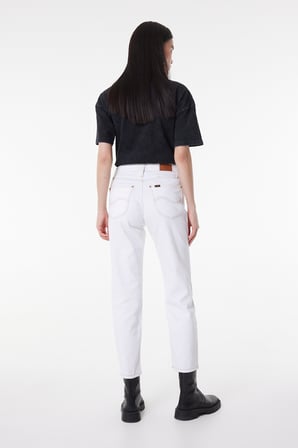 Carol Straight Fit Düz Kesim Yüksek Bel Beyaz Esnek Jean Kot Pantolon