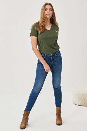 Scarlett High Skinny Fit Denim Esnek Jean Kot Pantolon