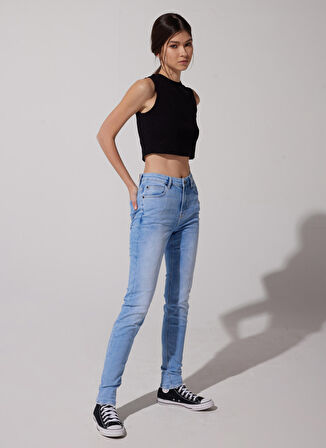 Scarlett Skinny Fit Dar Kesim Yüksek Bel Açık Mavi Esnek Jean Kot Pantolon
