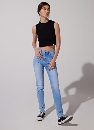 Scarlett Skinny Fit Dar Kesim Yüksek Bel Açık Mavi Esnek Jean Kot Pantolon