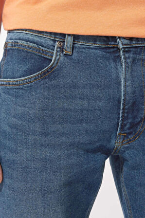 Luke Slim Fit Dar Kesim Normal Bel Mavi Esnek Jean Kot Pantolon