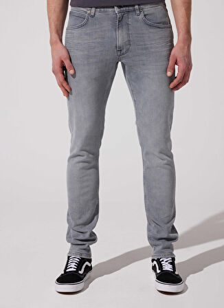 Luke Slim Fit Dar Kesim Normal Bel Gri Esnek Jean Kot Pantolon