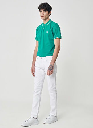 Luke Slim Fit Dar Kesim Normal Bel Beyaz Esnek Pantolon