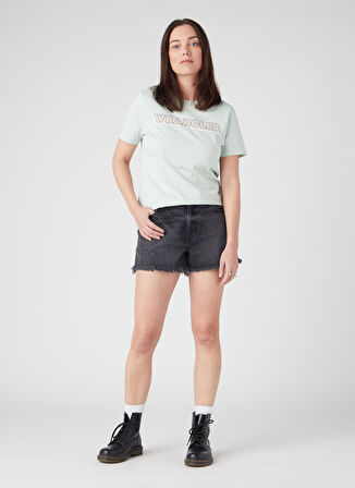 Regular Fit Normal Kesim Yüksek Bel Antrasit Jean Kot Şort