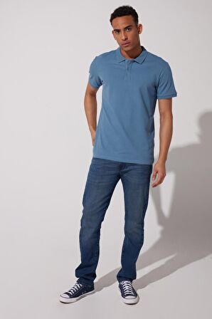Riders By Lee Regular Fit Normal Kesim %100 Pamuk Polo Yaka Mavi Tişört
