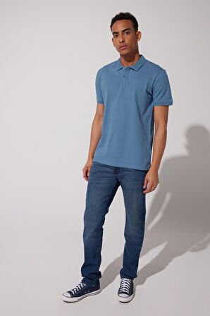 Riders By Lee Regular Fit Normal Kesim %100 Pamuk Polo Yaka Mavi Tişört