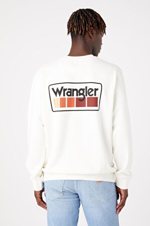 Regular Fit Normal Kesim %100 Pamuk Bisiklet Yaka Ekru Sweatshirt