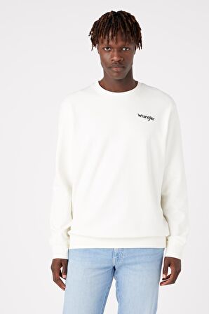 Regular Fit Normal Kesim %100 Pamuk Bisiklet Yaka Ekru Sweatshirt