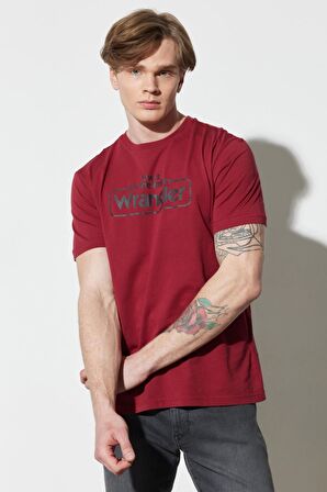 Wrangler Bisiklet Yaka Kırmızı Erkek T-Shirt W70SD3XRO_Bisiklet Yaka T-shirt