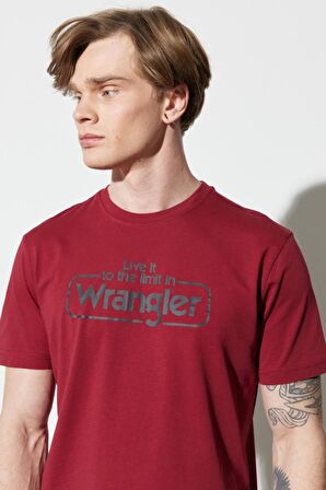 Wrangler Bisiklet Yaka Kırmızı Erkek T-Shirt W70SD3XRO_Bisiklet Yaka T-shirt