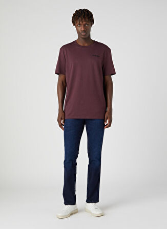 Loose Fit Rahat Kesim %100 Pamuk Bisiklet Yaka Bordo Tişört