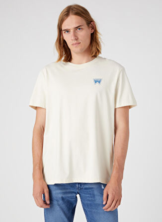 Wrangler Bisiklet Yaka Krem Erkek T-Shirt W7BSEEC23_Bisiklet Yaka T-shirt