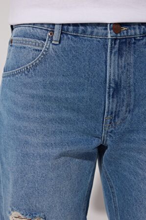 Regular Fit Normal Kesim %100 Pamuk Normal Bel Mavi Jean Kot Şort