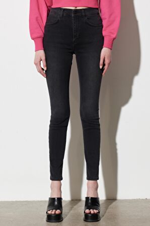 Hige Rise Skinny Fit Dar Kesim Yüksek Bel Esnek Jean Kot Pantolon