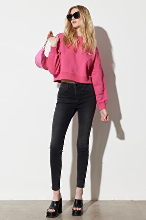 Hige Rise Skinny Fit Dar Kesim Yüksek Bel Esnek Jean Kot Pantolon