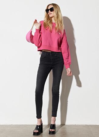 Hige Rise Skinny Fit Dar Kesim Yüksek Bel Esnek Jean Kot Pantolon