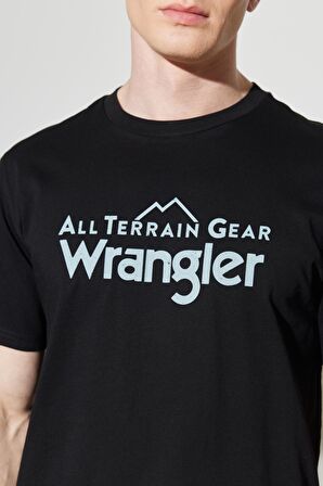 All Terrain Gear Regular Fit %100 Pamuk Bisiklet Yaka Siyah Tişört