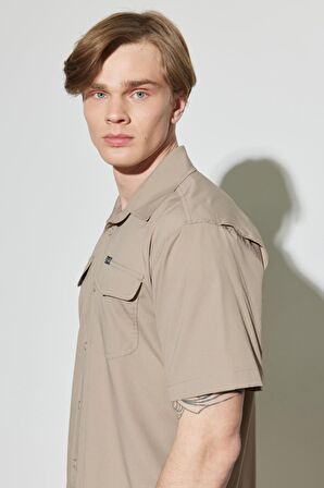 All Terrain Gear Regular Fit Normal Kesim Esnek Taş Rengi Kısa Kollu Gömlek