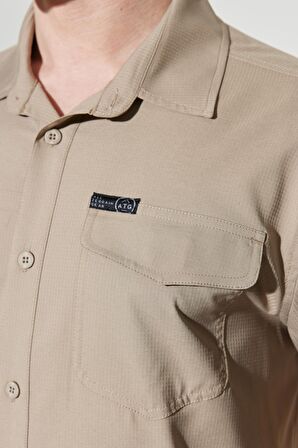 All Terrain Gear Regular Fit Normal Kesim Esnek Taş Rengi Kısa Kollu Gömlek