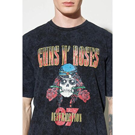 Loose Fit Rahat Kesim %100 Pamuk Bisiklet Yaka Siyah Tişört