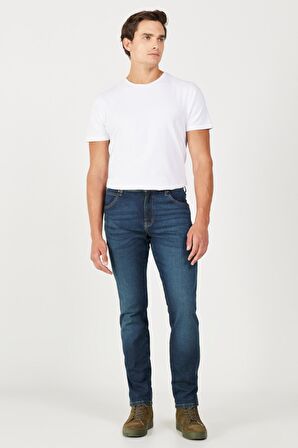 Texas Slim Fit Dar Kesim Normal Bel Mavi Esnek Jean Kot Pantolon