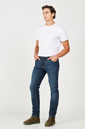Texas Slim Fit Dar Kesim Normal Bel Mavi Esnek Jean Kot Pantolon