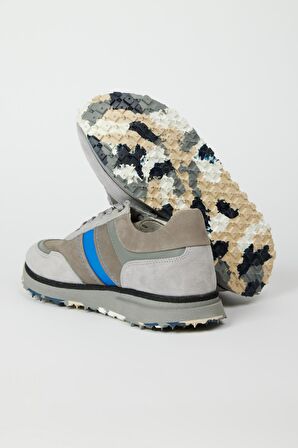 %100 Deri Gri Süet Sneaker Ayakkabı